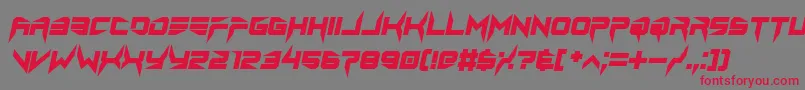 lethal injector bold italic-Schriftart – Rote Schriften auf grauem Hintergrund
