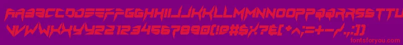 lethal injector bold italic-Schriftart – Rote Schriften auf violettem Hintergrund