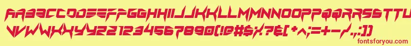 Czcionka lethal injector bold italic – czerwone czcionki na żółtym tle
