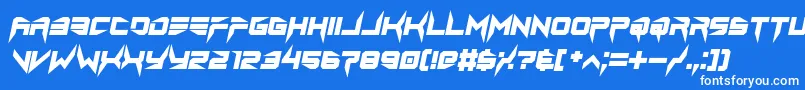 lethal injector bold italic-fontti – valkoiset fontit sinisellä taustalla