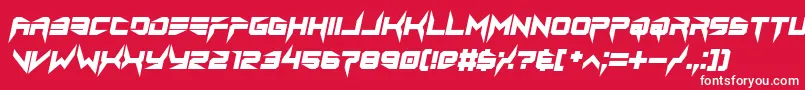 Fonte lethal injector bold italic – fontes brancas em um fundo vermelho