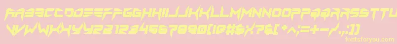 Police lethal injector bold italic – polices jaunes sur fond rose