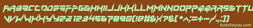 lethal injector bold italic Font – Green Fonts on Brown Background