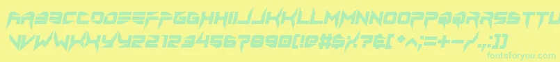 Fonte lethal injector bold italic – fontes verdes em um fundo amarelo