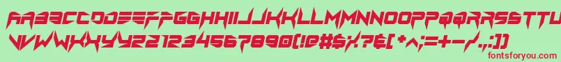 Шрифт lethal injector bold italic – красные шрифты на зелёном фоне