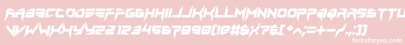 lethal injector bold italic-Schriftart – Weiße Schriften auf rosa Hintergrund