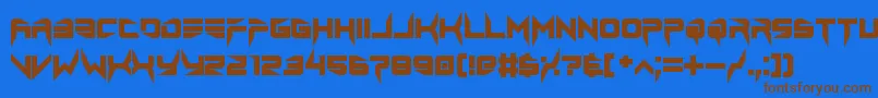 lethal injector bold Font – Brown Fonts on Blue Background