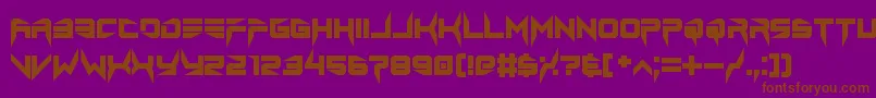 lethal injector bold-Schriftart – Braune Schriften auf violettem Hintergrund