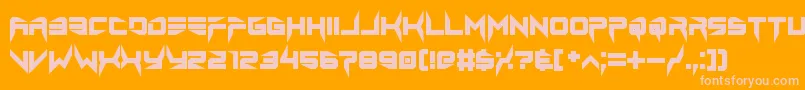 lethal injector bold-Schriftart – Rosa Schriften auf orangefarbenem Hintergrund