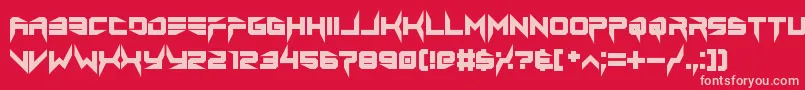 lethal injector bold-Schriftart – Rosa Schriften auf rotem Hintergrund