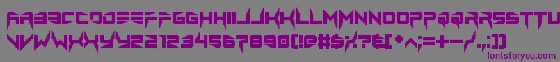 フォントlethal injector bold – 紫色のフォント、灰色の背景