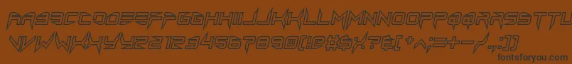 Шрифт lethal injector hollow2 italic – чёрные шрифты на коричневом фоне