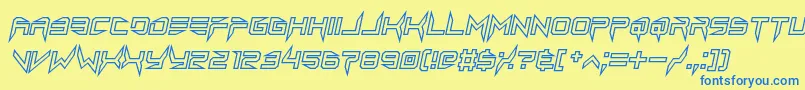 Шрифт lethal injector hollow2 italic – синие шрифты на жёлтом фоне