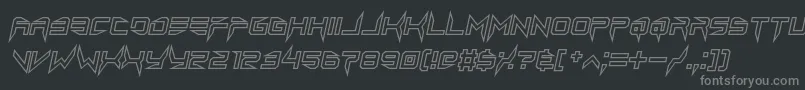 lethal injector hollow2 italic Font – Gray Fonts on Black Background