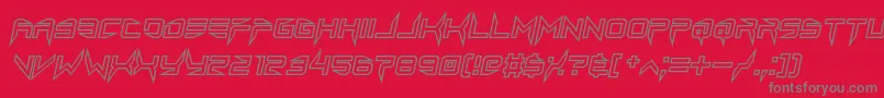 Шрифт lethal injector hollow2 italic – серые шрифты на красном фоне