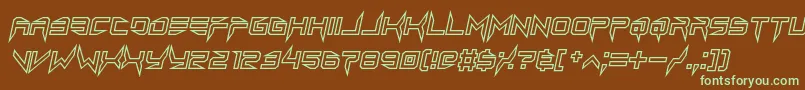 Шрифт lethal injector hollow2 italic – зелёные шрифты на коричневом фоне