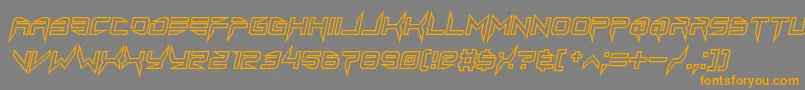 lethal injector hollow2 italic Font – Orange Fonts on Gray Background