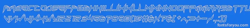 lethal injector hollow2 italic Font – Pink Fonts on Blue Background