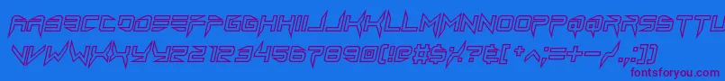 lethal injector hollow2 italic Font – Purple Fonts on Blue Background