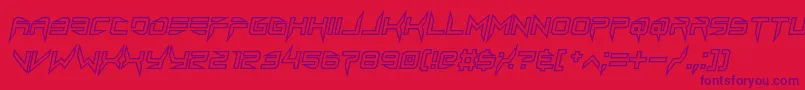 lethal injector hollow2 italic Font – Purple Fonts on Red Background