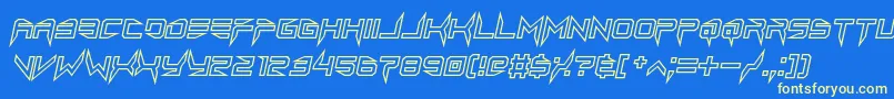 Шрифт lethal injector hollow2 italic – жёлтые шрифты на синем фоне