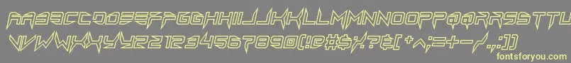 lethal injector hollow2 italic-Schriftart – Gelbe Schriften auf grauem Hintergrund