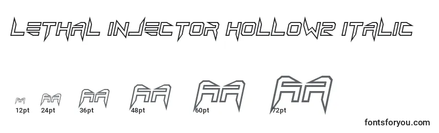 Размеры шрифта Lethal injector hollow2 italic