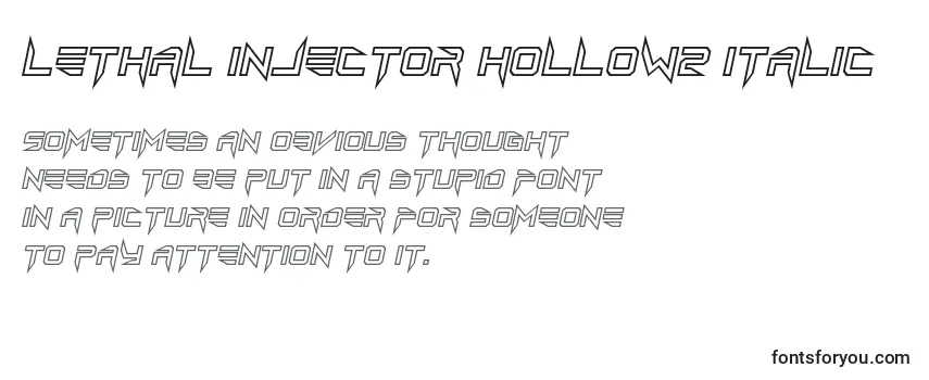 Обзор шрифта Lethal injector hollow2 italic