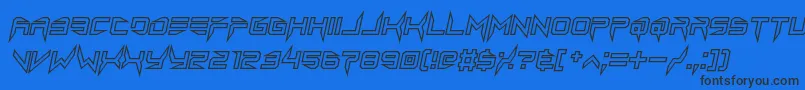 lethal injector hollow2 italic Font – Black Fonts on Blue Background