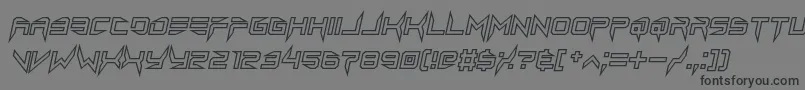 フォントlethal injector hollow2 italic – 黒い文字の灰色の背景
