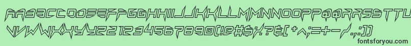 Шрифт lethal injector hollow2 italic – чёрные шрифты на зелёном фоне