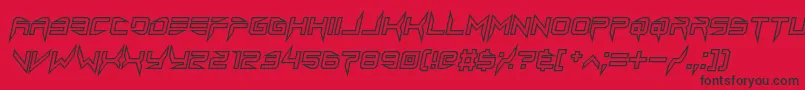 lethal injector hollow2 italic Font – Black Fonts on Red Background