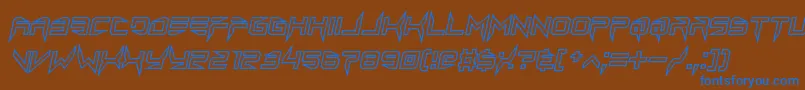 フォントlethal injector hollow2 italic – 茶色の背景に青い文字