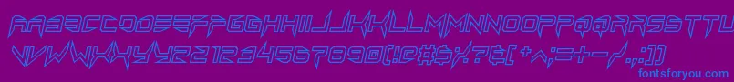 Шрифт lethal injector hollow2 italic – синие шрифты на фиолетовом фоне