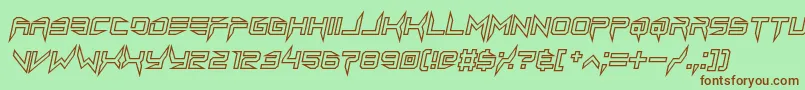 Шрифт lethal injector hollow2 italic – коричневые шрифты на зелёном фоне