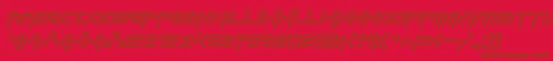 lethal injector hollow2 italic-Schriftart – Braune Schriften auf rotem Hintergrund