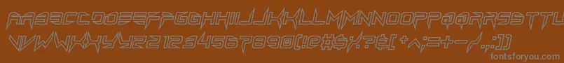 lethal injector hollow2 italic Font – Gray Fonts on Brown Background
