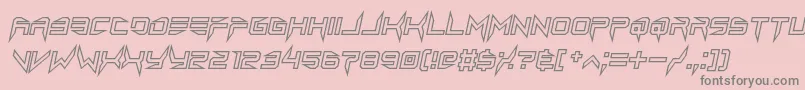 lethal injector hollow2 italic Font – Gray Fonts on Pink Background