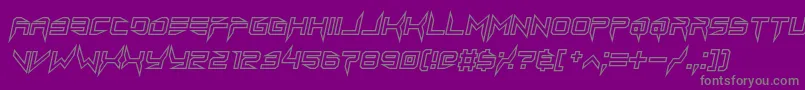 lethal injector hollow2 italic Font – Gray Fonts on Purple Background