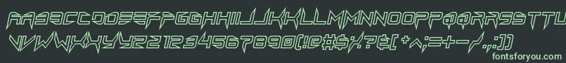 Шрифт lethal injector hollow2 italic – зелёные шрифты на чёрном фоне