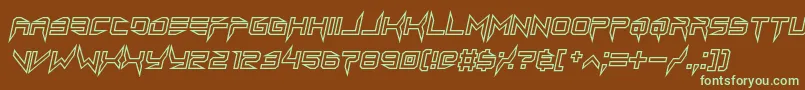 lethal injector hollow2 italic Font – Green Fonts on Brown Background