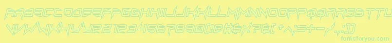 Шрифт lethal injector hollow2 italic – зелёные шрифты на жёлтом фоне