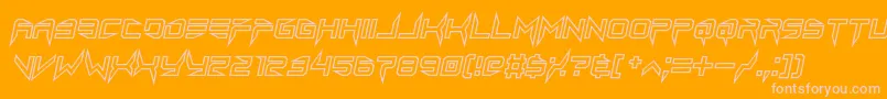 lethal injector hollow2 italic-fontti – vaaleanpunaiset fontit oranssilla taustalla