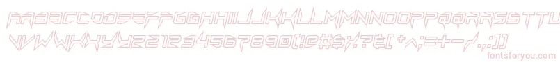Fonte lethal injector hollow2 italic – fontes rosa em um fundo branco