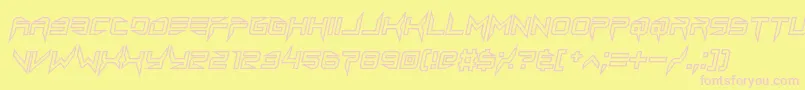 Fonte lethal injector hollow2 italic – fontes rosa em um fundo amarelo