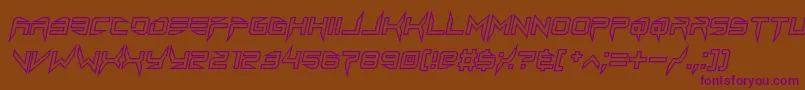 lethal injector hollow2 italic Font – Purple Fonts on Brown Background