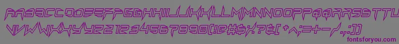 フォントlethal injector hollow2 italic – 紫色のフォント、灰色の背景