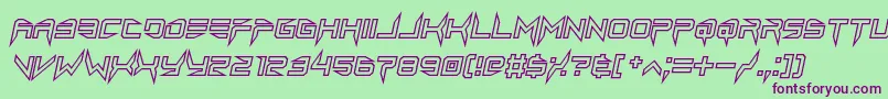 Fonte lethal injector hollow2 italic – fontes roxas em um fundo verde