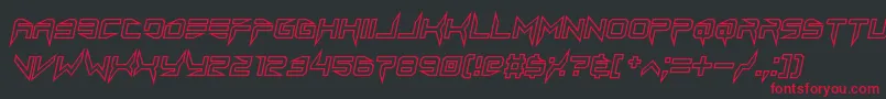 フォントlethal injector hollow2 italic – 黒い背景に赤い文字