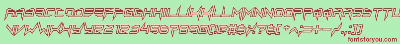 Шрифт lethal injector hollow2 italic – красные шрифты на зелёном фоне